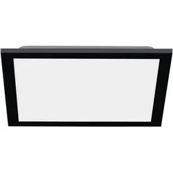 Just Light 14754-18 FLAT LED-Deckenleuchte 18W Schwarz - Lampen: Energiesparendes LED-Deckenpanel mit CCT-Lichtmanagement für variable Farbtemperaturen und Infrarot-Fernbedienung zur Intensitätssteuerung.