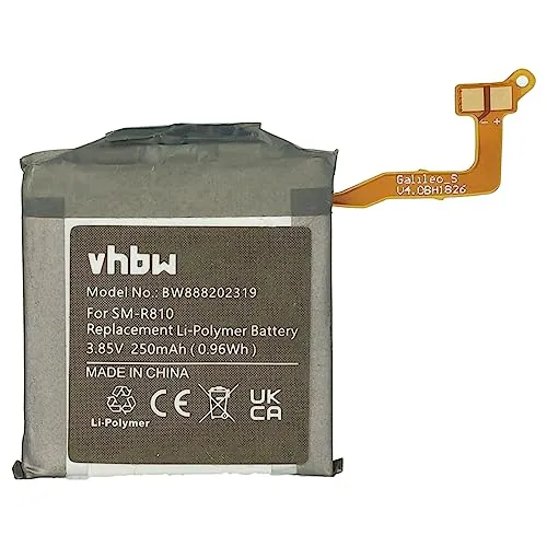 vhbw Akku kompatibel mit Samsung Galaxy Watch 42mm Smartwatch Uhr Fitnessarmband (250mAh, 3,85V, Li-Polymer) + Werkzeug-Set