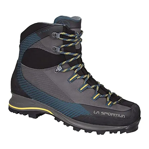 La Sportiva Trango TRK Leather GTX Carbon/Alpine (45,5) - Wanderschuhe mit Gore-Tex für Atmungsaktivität und Wasserfestigkeit. Ideal für unwegsames Gelände dank 3D Flex System und Vibramsohle für Klettersteige.