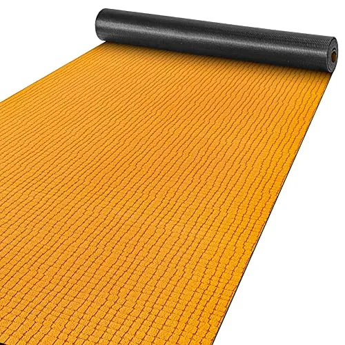 ANRO Teppich Läufer Flur Küchenteppich Schmutzfangmatte Sauberlaufmatte rutschfest Velours Orange 65x160cm Modern
