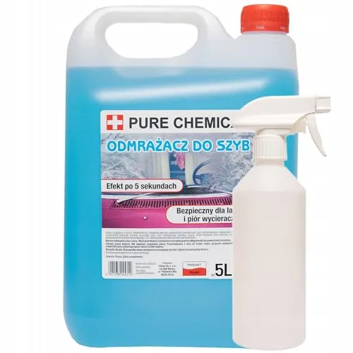 Pure Chemical Scheibenenteiser Spray Auto 5L – Eisfrei Spray für Autoscheiben – Anti EIS & Frost Spray mit Sprühkopf – Schnellwirkender Enteiser für klare Sicht