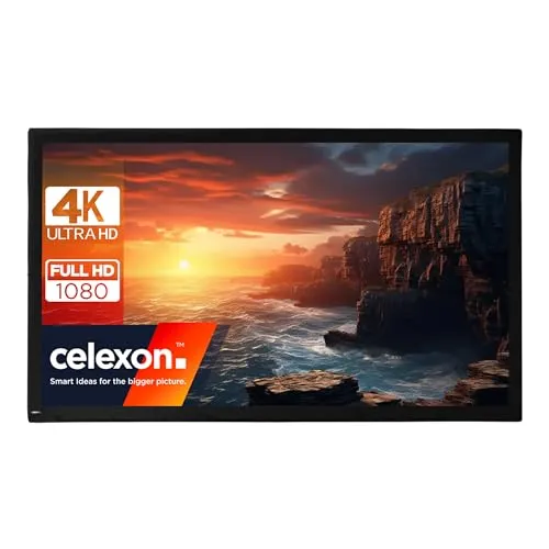 celexon Tuch für Faltrahmen Mobil Expert - 305 x 190 cm Rückprojektion - Beamer-Leinwände, hochwertiges Projektionstuch mit schwarzem Rand und Druckknöpfen, speziell für Rückprojektion optimiert und ideal für professionelle Präsentationen.