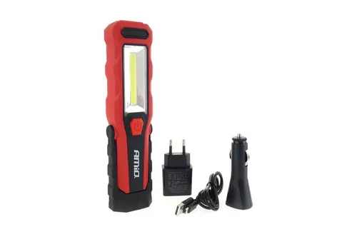 AMiO Handleuchte 150 300Im Akku mit Akku mit Ladestation mit Magnet für Zigarettenanzünder Arbeitsleuchte Inspektionslampe