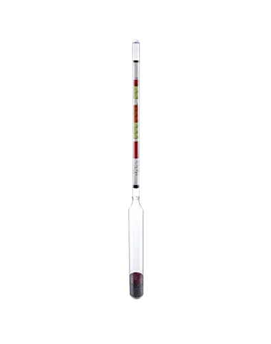 QWORK® Alkoholmeter, Hydrometer mit Dreifach-Skala, für Hausbrauwein, Obstwein, Bier