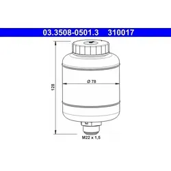 ATE Ausgleichsbehälter für Bremsflüssigkeit 03.3508-0501.3 - Hochwertiger Ausgleichsbehälter von ATE für zuverlässige Bremsleistung, passend für zahlreiche Kraftfahrzeuge und optimiert für Sicherheit im Straßenverkehr.