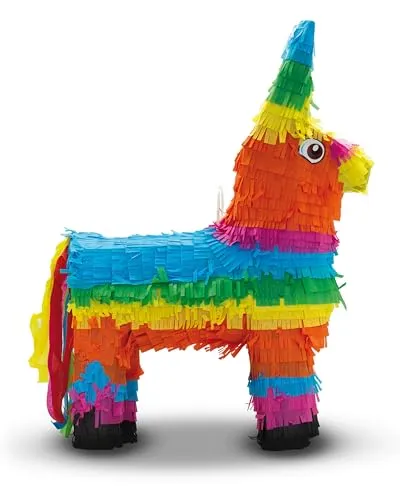 Party Factory – Pinata bunter Esel für Jungen & Mädchen zum Befüllen & aufhängen – Schlag-Piñata als Party Deko in 41x14x55 cm für Geburtstag & Mottopartys – Partyspiel Motiv-Pinjata für Kinder