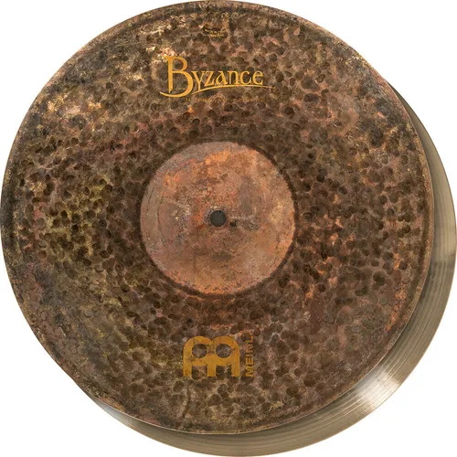 Meinl Cymbals Byzance Extra Dry Hihat Medium 14 Zoll - Becken aus B20 Bronze, handgehämmert für einzigartigen Sound — verbindet Definition und Trockenheit mit einem seidigen Spielgefühl.
