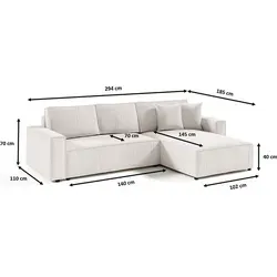 Intenso Ecksofa Poso L mit Schlaffunktion von Intenso Meble