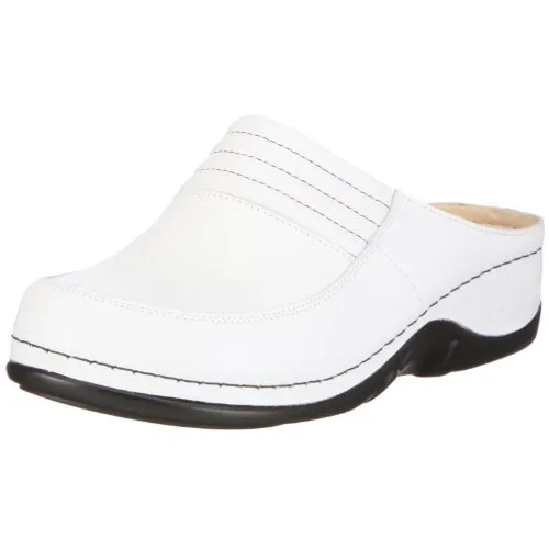 Berkemann Damen Victoria Clogs, Weiß 101, 39.5 EU - Hochwertige Damen Clogs aus Echtleder mit Gummizug für perfekte Anpassung und gepolsterter Innensohle für optimalen Komfort. Ideal für den Alltag.