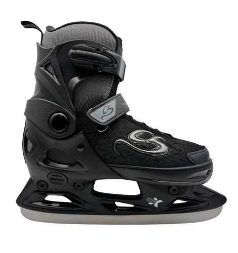 Cox Swain Schlittschuhe CRYSTAL – Verstellbare Softboot Schlittschuhe in Grau/Schwarz, Größe L (40-43)