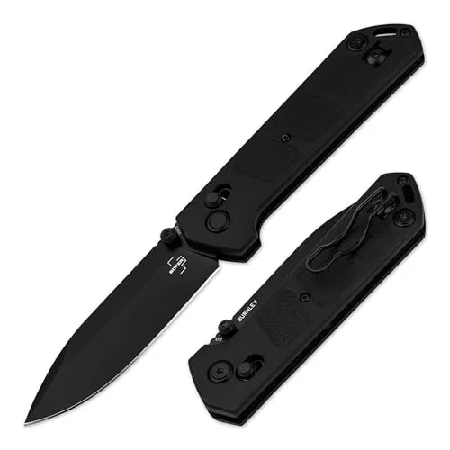 Böker Plus Kihon DC All Black Taschenmesser - Taschenmesser mit D2 Klinge und ergonomischem Griff, ideal für EDC-Anwendungen. Lebenslange Garantie und praktischer Crossbar Lock Mechanismus für höchste Sicherheit.