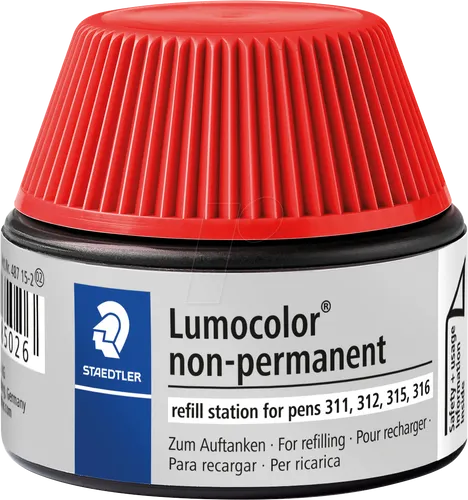 STAEDTLER 487152 - Nachfüllstation, Lumocolor non-permanent Universalstifte, rot