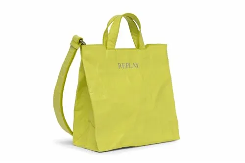 Replay Damen Tasche aus Kunstleder - Lt Yellow Green 164 - Damen-Henkeltaschen aus hochwertigem PU-Leder, pflegeleicht und elegant. Vielseitig einsetzbar mit doppelten Henkel und Umhängeriemen, ideal für Schule, Arbeit und Einkaufen.