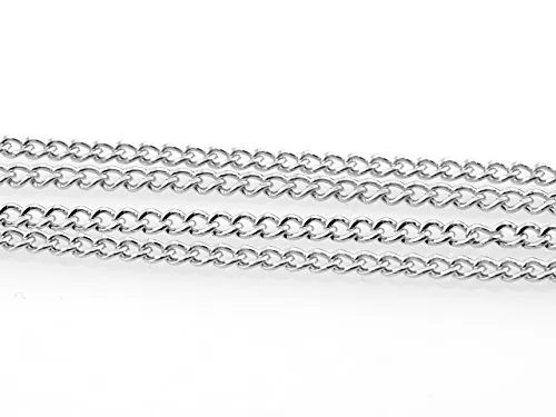 m einfach gedrehte Gliederkette in silberfarben platiniert, 3 x 2 mm von Vintageparts, DIY-Schmuck 2