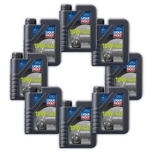 LIQUI MOLY 1618 Motoröl Motorbike 4T 10W-40 Scooter – 8x 1L