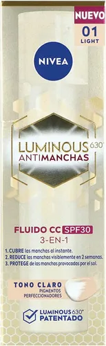 NIVEA Cellular Luminous630 CC Anti-Flecken-Fluid, SPF30, 3-in-1, CC Cream, dreifache Wirkung, deckt und reduziert Flecken, farbiger Sonnenschutz, alle Hauttypen, helle Farbe, 40 ml