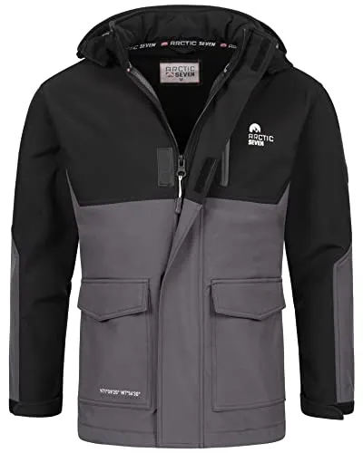 Arctic Seven Herren Softshell Outdoor Jacke AS303 - Funktionsjacke mit wasserabweisendem Material und Fleece-Innenfutter für optimalen Tragekomfort. Ideal für Outdoor-Aktivitäten und schützt zuverlässig vor Wind und Wetter.