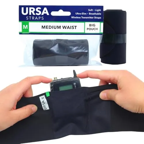 URSA Hüftgurt - Bequemer Gurt für Funk-Mikrofonsender - Taschen & Koffer für Mikrofone: Robuster Hüftgurt mit großer Tasche, der perfekten Halt für Funk-Mikrofonsender bietet und gleichzeitig bequem und atmungsaktiv ist.