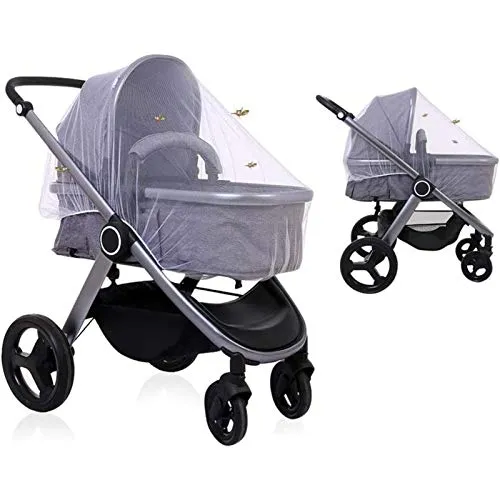 LEADSTAR Universal Insektenschutz Mückennetz Moskitonetz Fliegennetz mit Gummizug für Kinderwagen Buggy Baby Bett Reisebett, Weiß