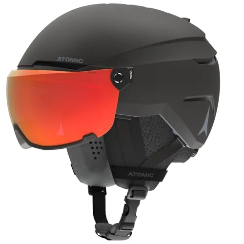 Atomic Savor Visor Skihelm mit Visier - Black - Größe L - Skihelme & Snowboardhelme mit maximaler Stoßdämpfung und Active Aircon Belüftungssystem für herausragenden Tragekomfort und Sicherheit beim Skifahren.