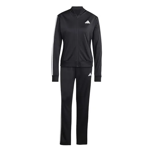 adidas Damen ESSENTIALS 3-STRIPES TRACKSUIT Black, XXS - Trainingsbekleidung mit regulärem Schnitt, mittelhohem Bund und recyceltem Polyester für umweltbewusste Sportlerinnen.