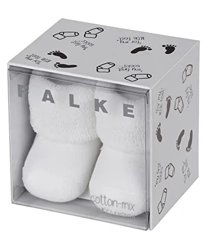 FALKE Unisex Baby Socken Erstling B So Baumwolle einfarbig 1 Paar, Weiß White 2000, 50-56