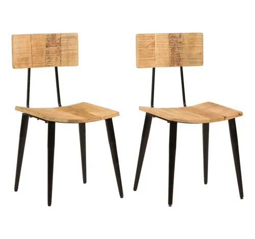 vidaXL Esszimmerstühle 2er Set aus Massivholz Mango von vidaXL