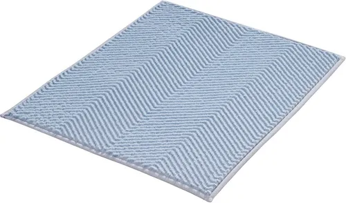 Kleine Wolke Badteppich Zigzag 50x60 cm - Hellblau - Badematte mit einzigartiger Fischgrät-Struktur aus 100 % Polyester, extrem weich und rutschhemmend für Sicherheit in Ihrem Badezimmer.