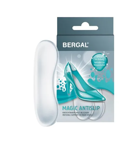 Bergal Gelpolster Magic Antislip - Selbstklebendes Gelpolster für optimalen Halt im Schuh. Verhindert das Herausrutschen der Ferse und schützt vor Druckstellen. Ideal für den täglichen Einsatz und wiederverwendbar.