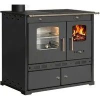 Küchenofen Holzherd ECO LUX INOX – Edelstahlbackfach, schwarz, links - Effizient kochen und backen ohne Strom! Der ECO LUX INOX vereint hohe Heizleistung mit einem praktischen Edelstahlbackfach. Genießen Sie die Flexibilität beim Zubereiten Ihrer Lieblingsgerichte.