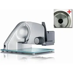 Graef Vivo V22 Allesschneider - Vollmetallausführung mit Glasbodenplatte, energiesparender Motor für präzise Schneidleistung bis 170 Watt