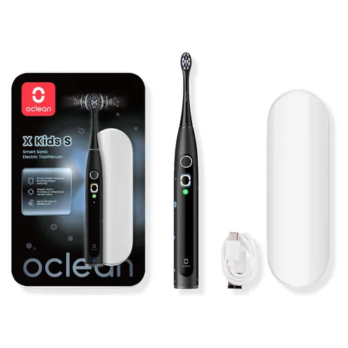 Oclean Zahnpflege-Set X Kids - Elektrische Zahnbürste für Kinder - Mundpflegecenter mit Smart-Screen, Maglev-Motor und 5 Putzmodi, ideal für Kinder, um Zähneputzen spielerisch zu erlernen und ein gesundes Lächeln zu fördern.