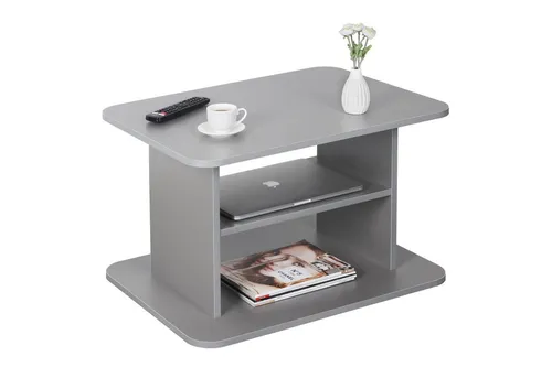 RICOO Couchtisch WM094-PL – Moderner Sofatisch mit Stauraum - Stylischer Couchtisch in Platingrau, ideal für Ihr Wohnzimmer. Bietet praktischen Stauraum und überzeugt durch modernes Design. Maße: 69x50x45 cm.