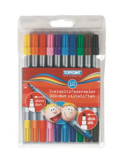 Stylex Schreibwaren Faserstift 10 Stylex Zweispitzfasermaler Filzstifte Fasermaler