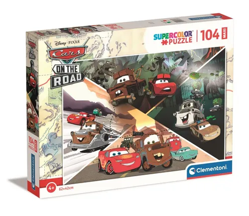 Puzzle 104 maxi super Farbe Disney Autos auf der Straße 23774