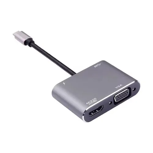 Montegoni USB-C-auf-HDMI/VGA/USB-Adapter: Vielseitiger Hub für MacBook & mehr Computer-Adapter, Vielseitige Konnektivität, Kompakt und langlebig