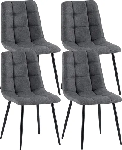 CLP 4er Set Esszimmerstühle Antibes – Gepolsterte Stühle für hohen Sitzkomfort - Stühle – 4er Set Esszimmerstühle Antibes, belastbar bis 150 kg, mit modernem Design und hohem Sitzkomfort, ideal für Esszimmer, Küche oder Wohnzimmer.