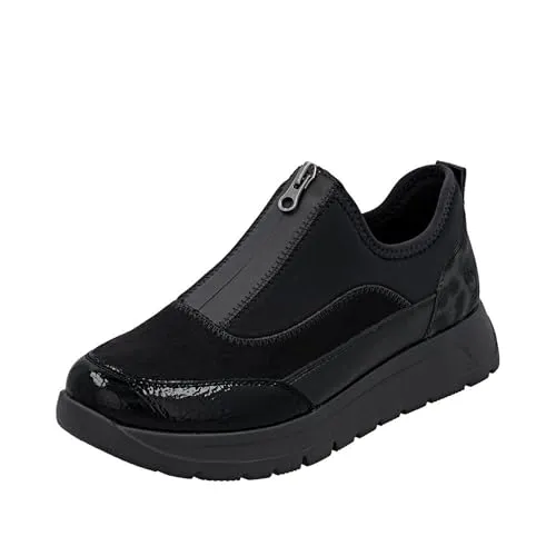Remonte Damen D2V01 Sneaker Low - Schwarz, Größe 36 EU - Slipper & Mokassins für Damen mit besonders leichter Laufsohle und weichem Fußbett für optimalen Komfort.