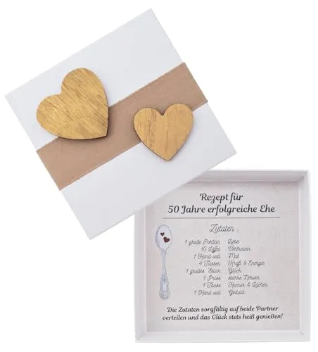 ZauberDeko Geldgeschenk Verpackung Goldene Hochzeit Geschenk Rezept für 50 Jahre Ehe Goldhochzeit