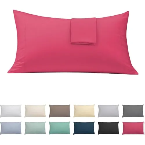 ECOMMERC3 Kopfkissenbezug für Bett 150 cm Baumwoll-Mix | Cherry