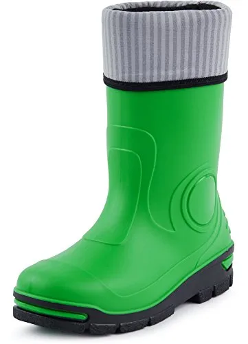 Ladeheid Kinder Mädchen Jungen Gummistiefel Regenschuhe mit Warme Socke LARB013 (Grün, 29 30 EU)