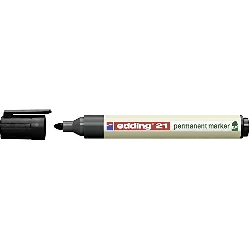 edding 21 Ecoline Permanentmarker - schwarz, 1 Stift mit Rund-Spitze 1,5-3 mm