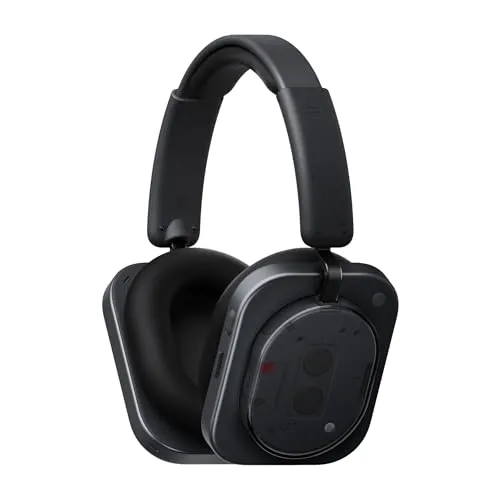 NOTHING Headphone (1) - Over-ear Bluetooth Kopfhörer in Schwarz - Stylische Over-ear Bluetooth Kopfhörer mit beeindruckendem Klang und komfortablem Sitz für ungestörtes Hörerlebnis.