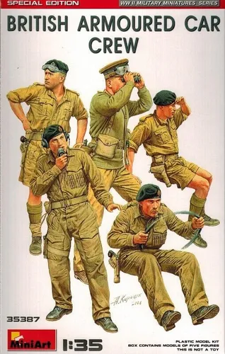 Mini Art 35387 - 1:35 Figuren Britische Panzerbesatzung Sp.Ed., originalgetreue Nachbildung für detailverliebte Modellbauer