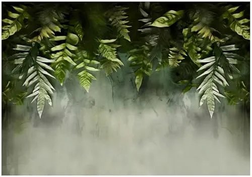 WallArena - Vlies Fototapete Blätter 400x280 cm - Fototapeten - Tapeten - für Wohnzimmer Schlafzimmer - Vliestapete Wandtapete Tapete 3D Effekt- inkl. Kleister - tropisch botanisch Natur grün