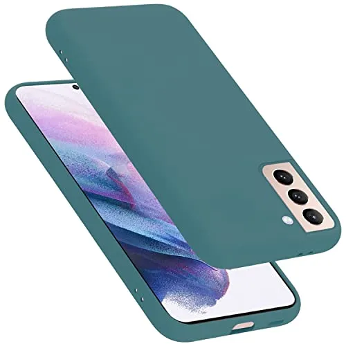 Cadorabo Hülle kompatibel mit Samsung Galaxy S21 Ultra Hülle Silikon Handyhülle für Galaxy S21 Ultra Case aus flüssigem Silikon- Kratzfeste und stoßfeste dünne TPU Schutzhülle - Liquid GRÜN
