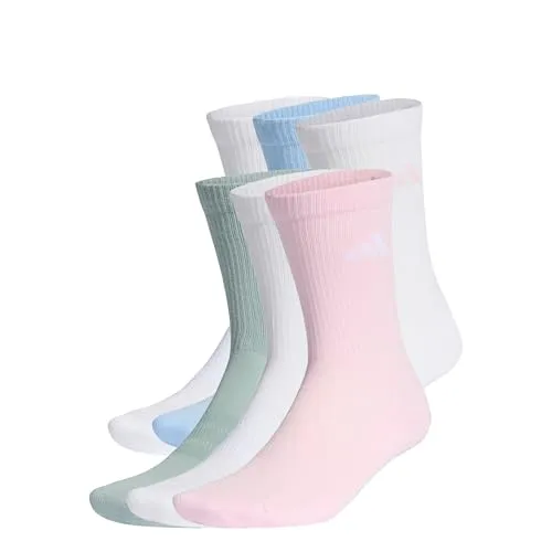 adidas Unisex CUSHIONED CREW SOCKS 6 PAIR PACK - Wadenlange Socken in einem praktischen 6er-Pack, ideal für Kinder von 6-7 Jahren. Mit bequemer Dämpfung und Fußgewölbeunterstützung für optimalen Tragekomfort.