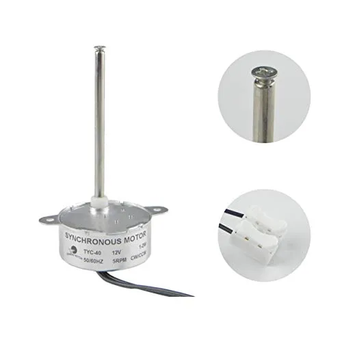 Schaftlange 74mm, innere Schraube mit Bolzen Synchronmotor TYC-40 AC 12V(Wechselstrom) 5RPM CW/CCW Drehmoment 0.5Kg.cm 1W Power