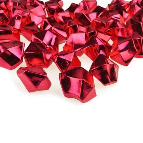 Goodymax® Kristall-EIS 25 mm Rot-Metallic 50 Stück - EIS Deko Streudeko Diamanten Tischdeko
