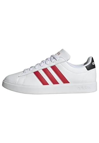 adidas Herren Grand Court 2.0 Sneaker, FTWR White Better Scarlet Core Black, 44 2/3 EU